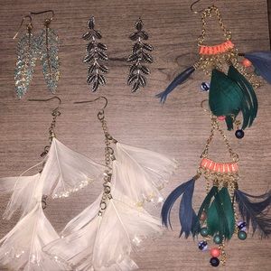 Bundle of feather earrings!